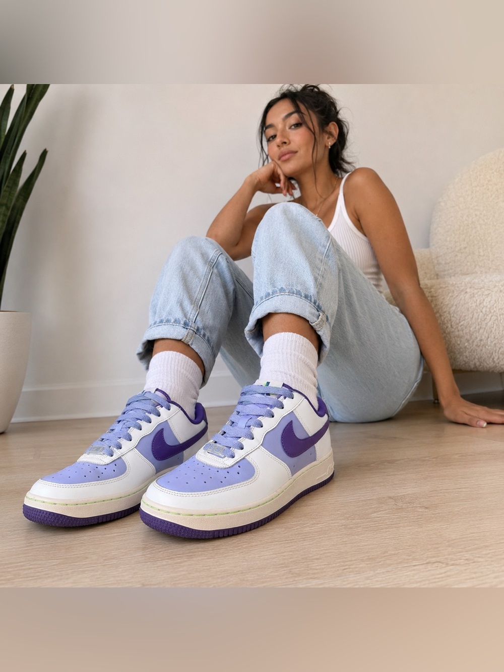 Nike Air Force 1 GS Pure Purple 2011 5.5Y / 7W Y2K Era AF1 Archive Retro